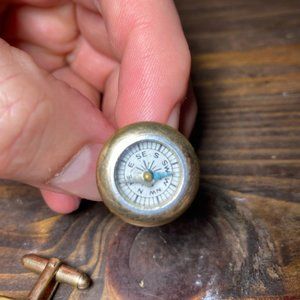 Gold Compass Cuff Links Vintage